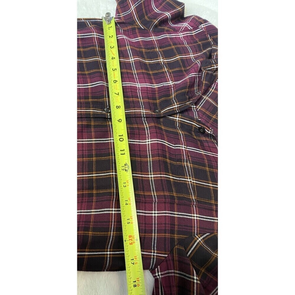 Banana Republic Women’s Plum Plaid, Button Down, Tie Waist Shirt Dress Size 2 - Picture 16 of 16